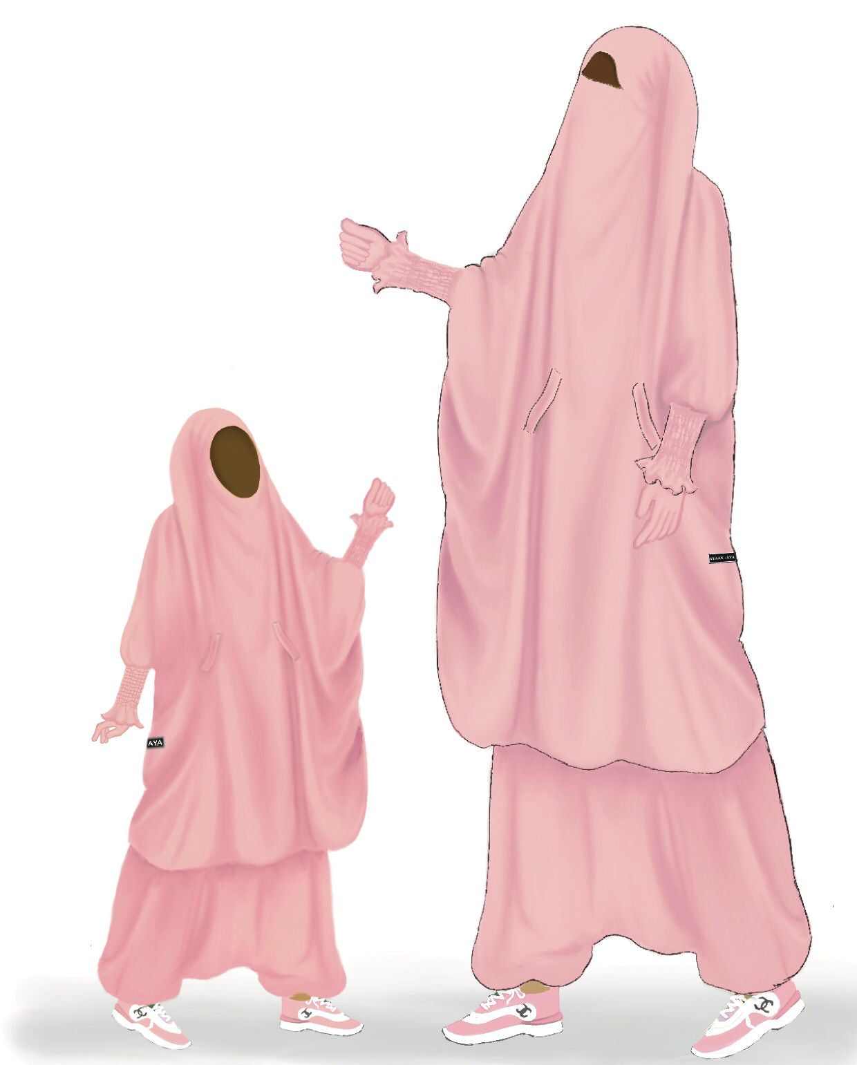 Hajar Harem Pants Jilbab (Light Mauve) Bint