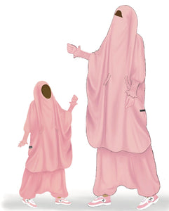 Hajar Harem Pants Jilbab (Light Mauve)
