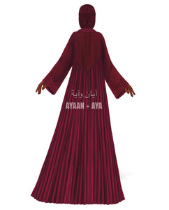 Veeya Velvet Abaya Set in “Rich Burgundy”