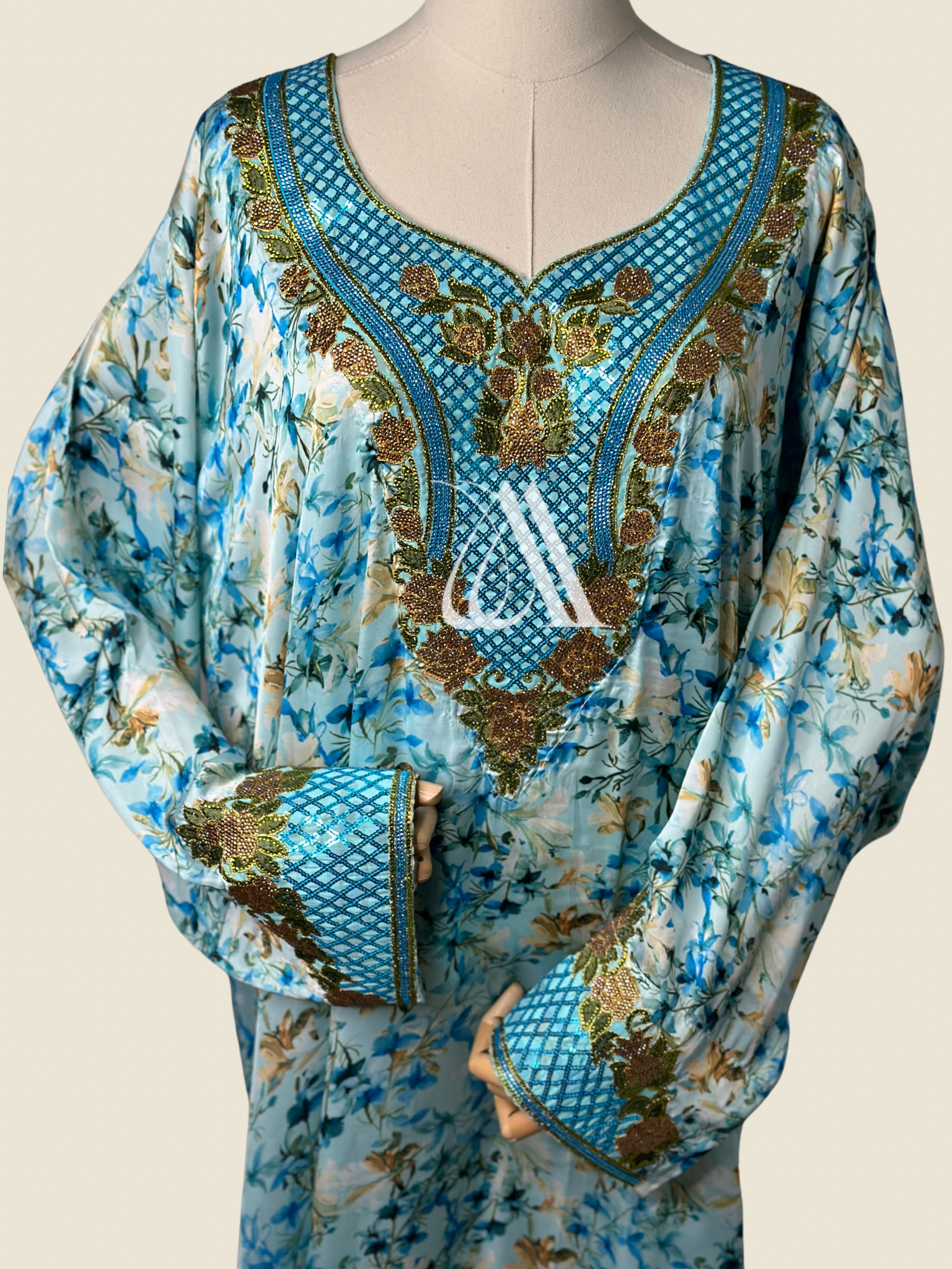 Blue + Marigold Floral Mukhawara