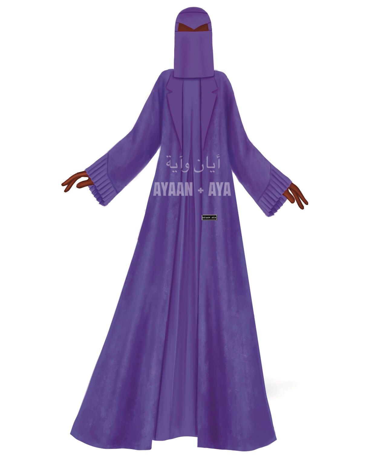 Veeya Velvet Abaya Set in “Dark Lavender”