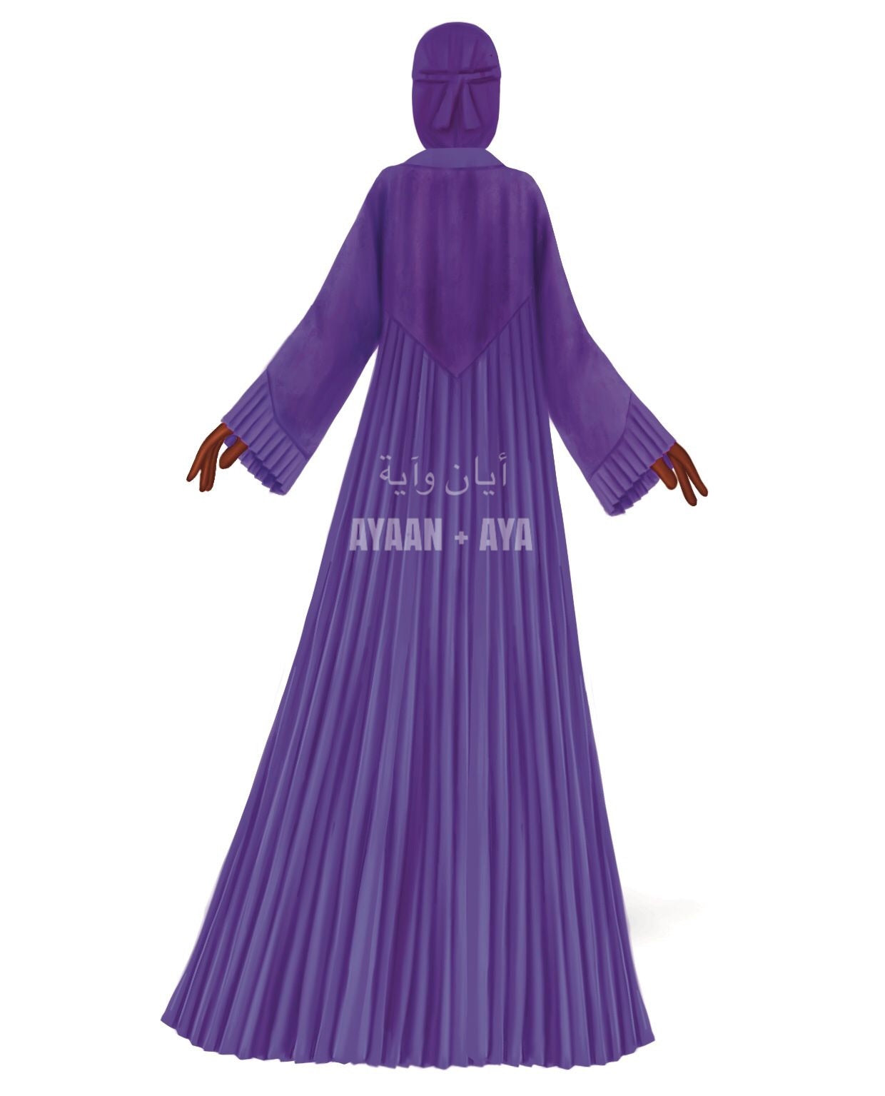 Veeya Velvet Abaya Set in “Dark Lavender”