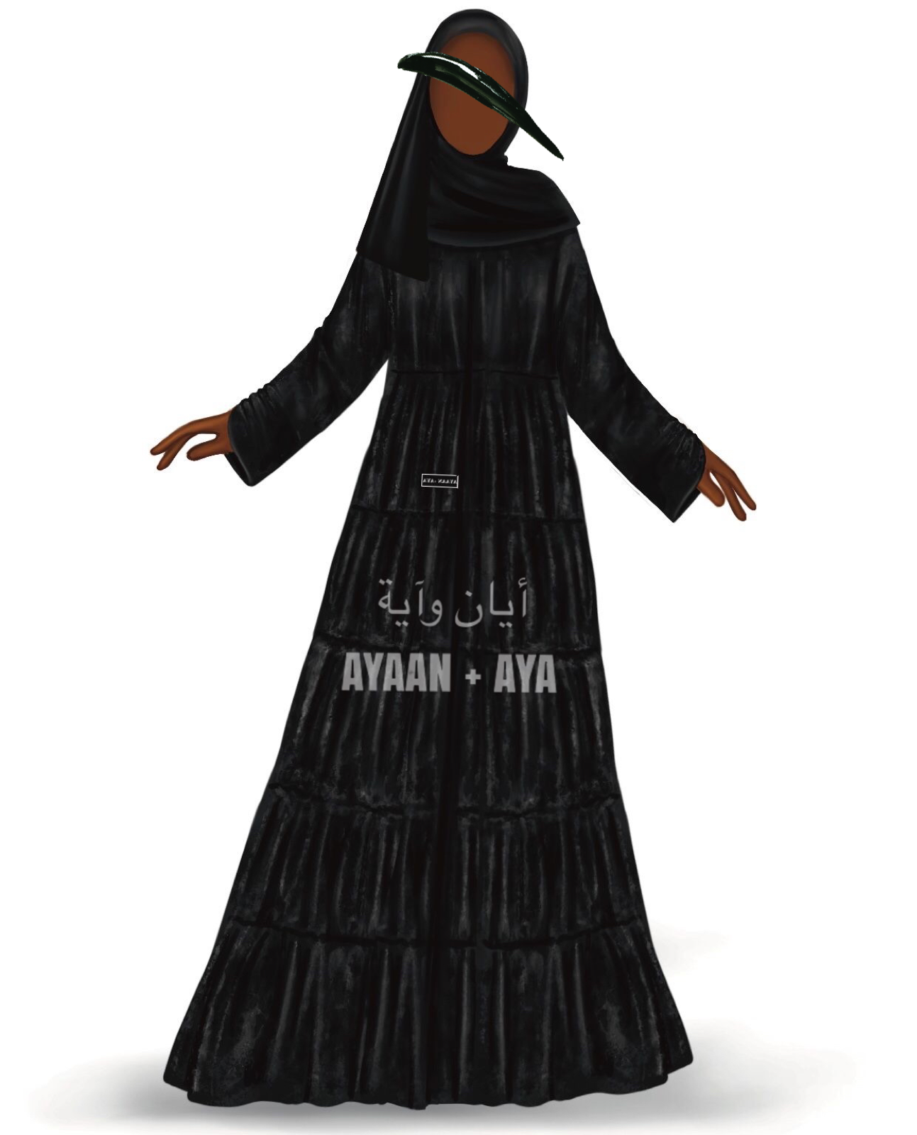 Vega Velvet Abaya in “Classic Black”