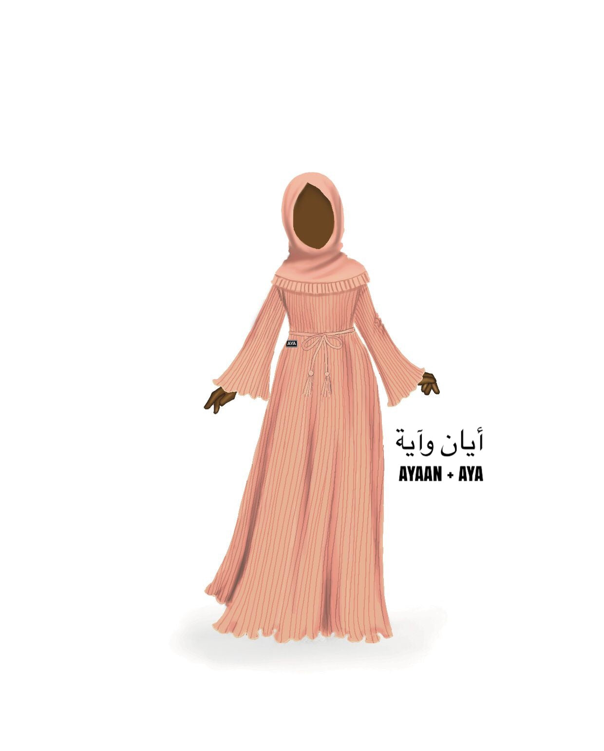 Pari Pleated Bint Abaya “New Nude“