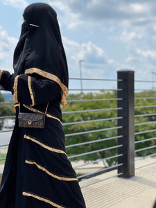 Ghaziya Gold Layered Abaya