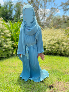 Pari Pleated Abaya Bint “Blue Sage“